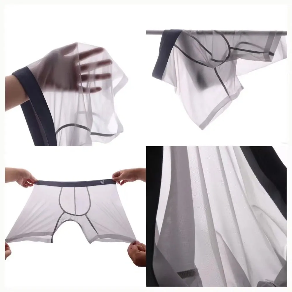 Men's Ultra Thin Ice Silk Underpants  (4-Pack) -JEWYEE AY 829