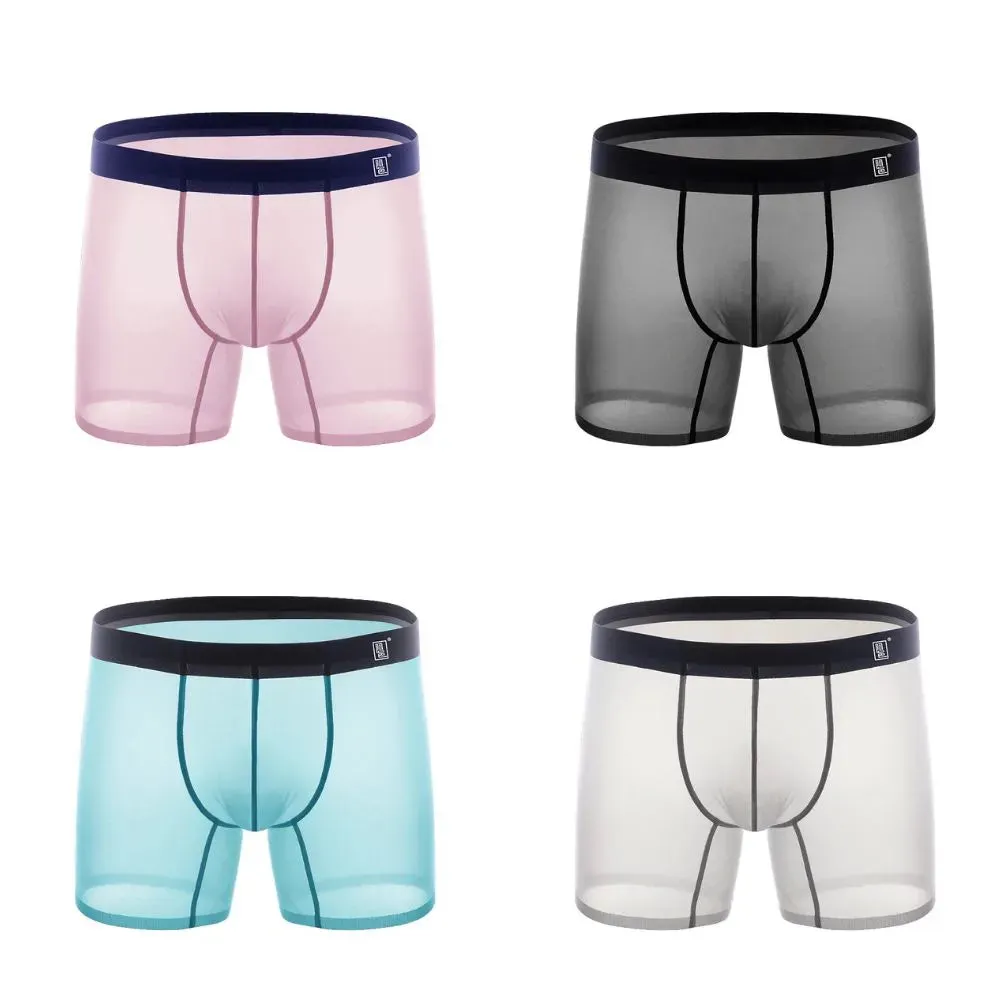 Men's Ultra Thin Ice Silk Underpants  (4-Pack) -JEWYEE AY 829