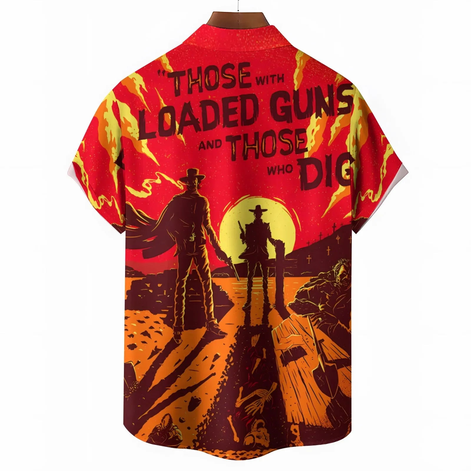 Men's Wild West Casual Short Sleeve Shirt 2404001708