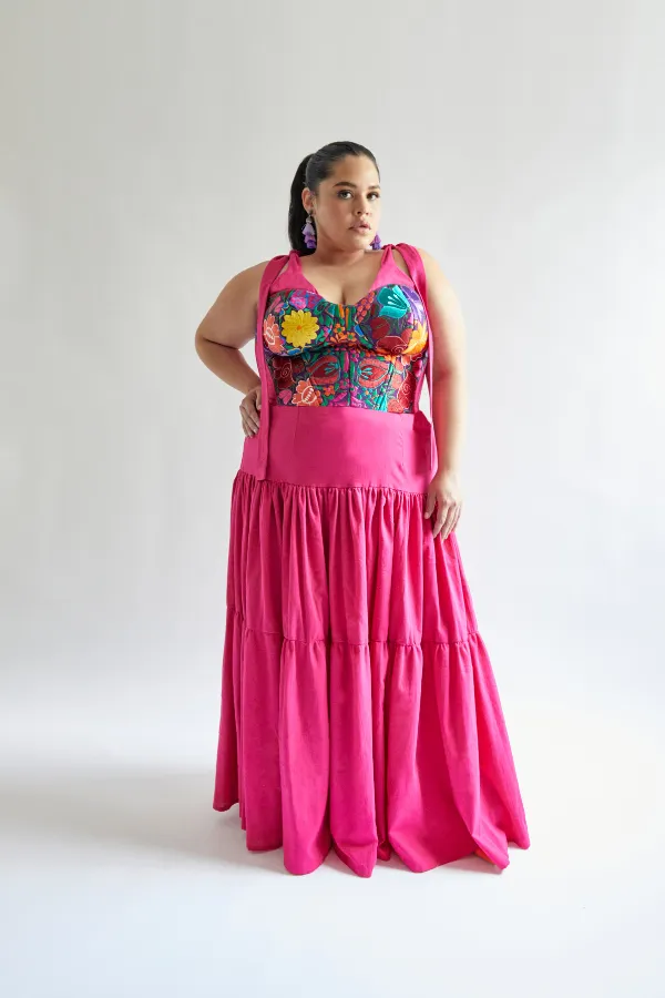 Mexirosa Embroidered Dress
