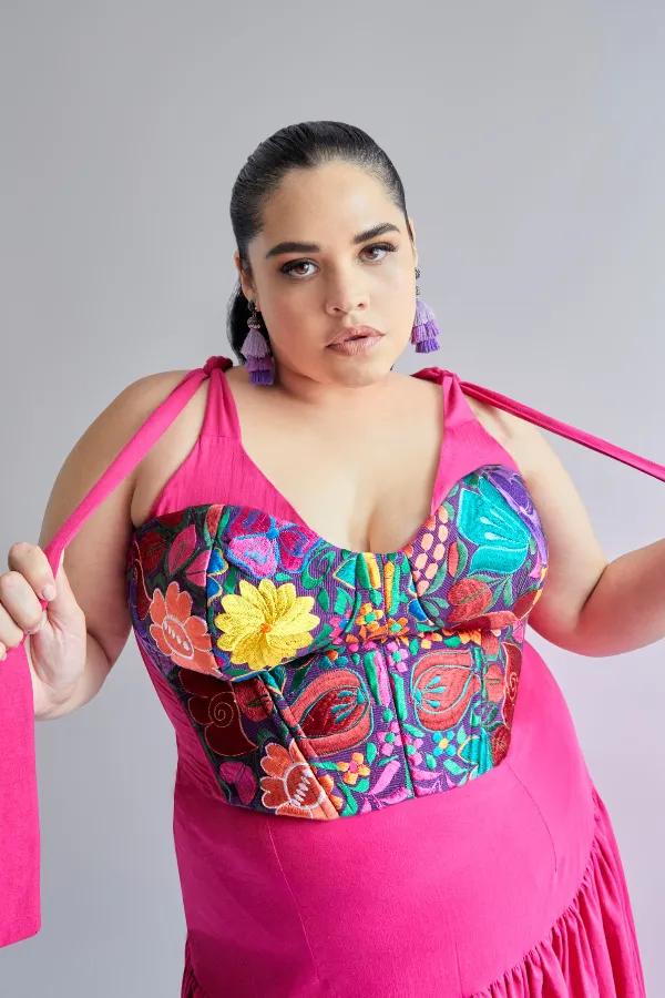 Mexirosa Embroidered Dress