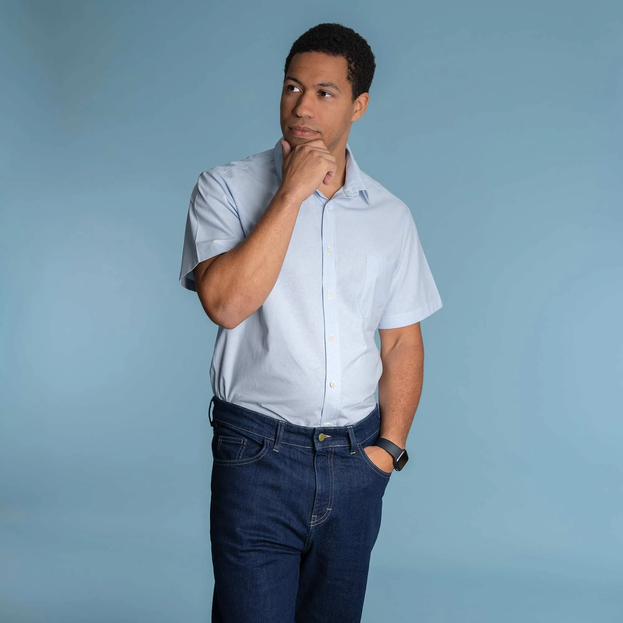 MILL BAY 100% Organic Cotton Short-Sleeve Shirt (Nut Buttons, OC Thread, Latex-free, Elastic-free, Plastic-free) (100% Biodegradable)