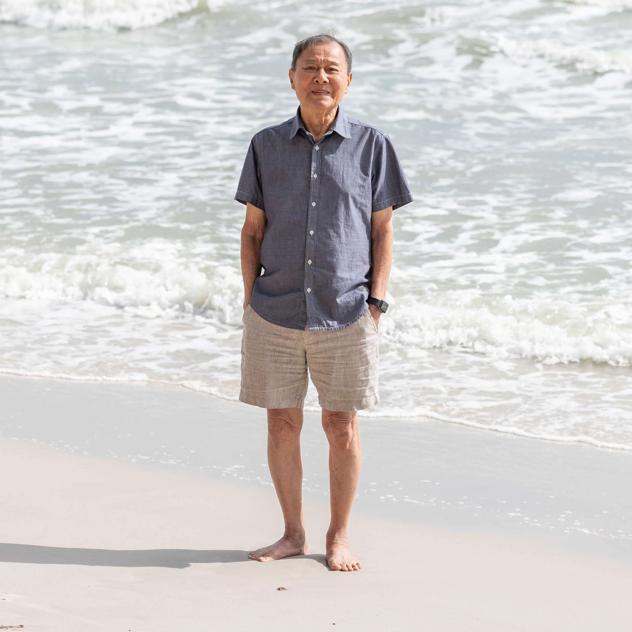 MILL BAY 100% Organic Cotton Short-Sleeve Shirt (Nut Buttons, OC Thread, Latex-free, Elastic-free, Plastic-free) (100% Biodegradable)