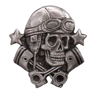 Milwaukee Leather MLP9278 Aviator Skull Pin For Jackets, Vest, Hats and Clothing