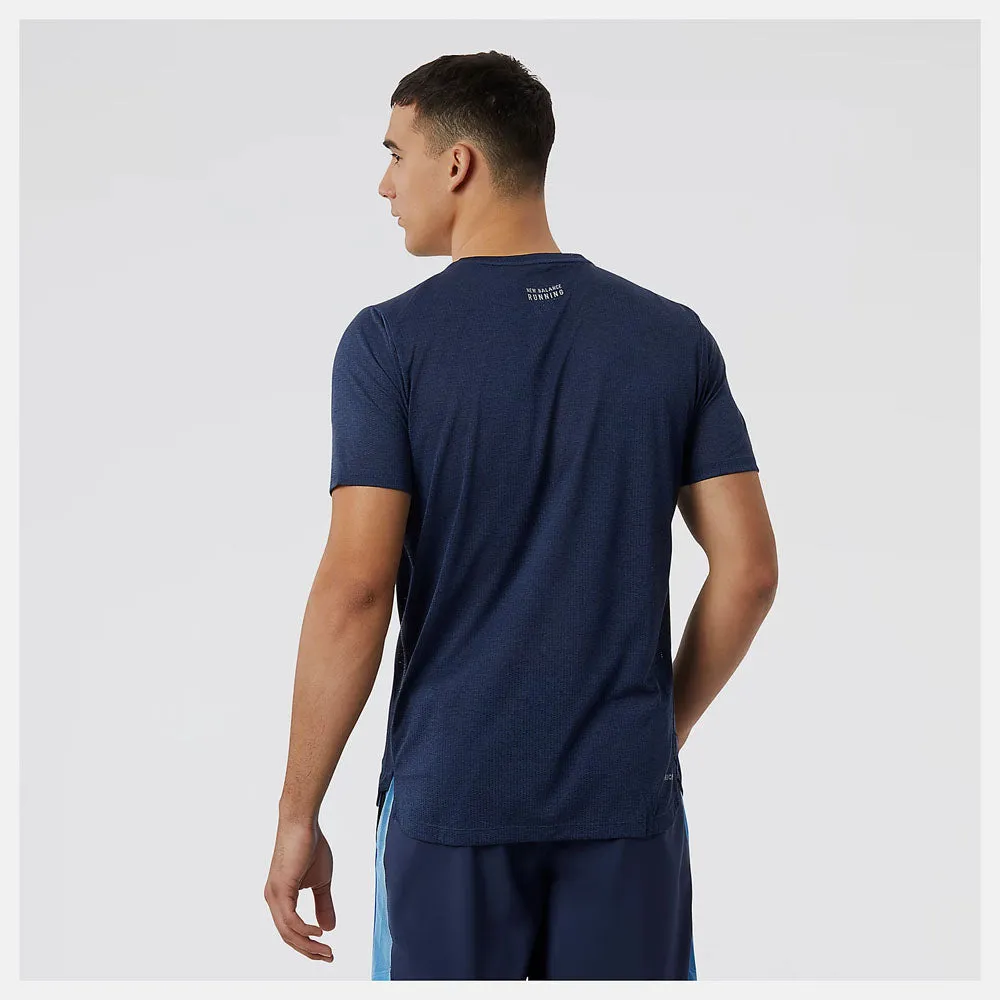 New Balance Mens Graphic Impact Run Short Sleeve Tee