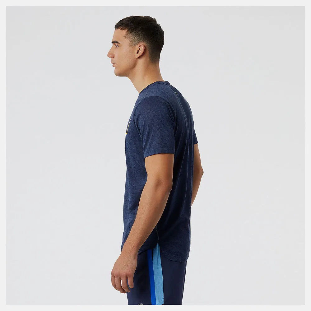 New Balance Mens Graphic Impact Run Short Sleeve Tee
