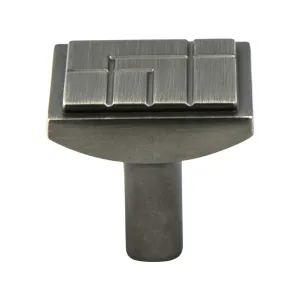 Oak Park Vintage Nickel Knob - This knob has a tooth on the bottom.