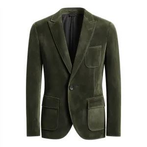 OLIVE VENTURE DEERSKIN FLEECE BLAZER