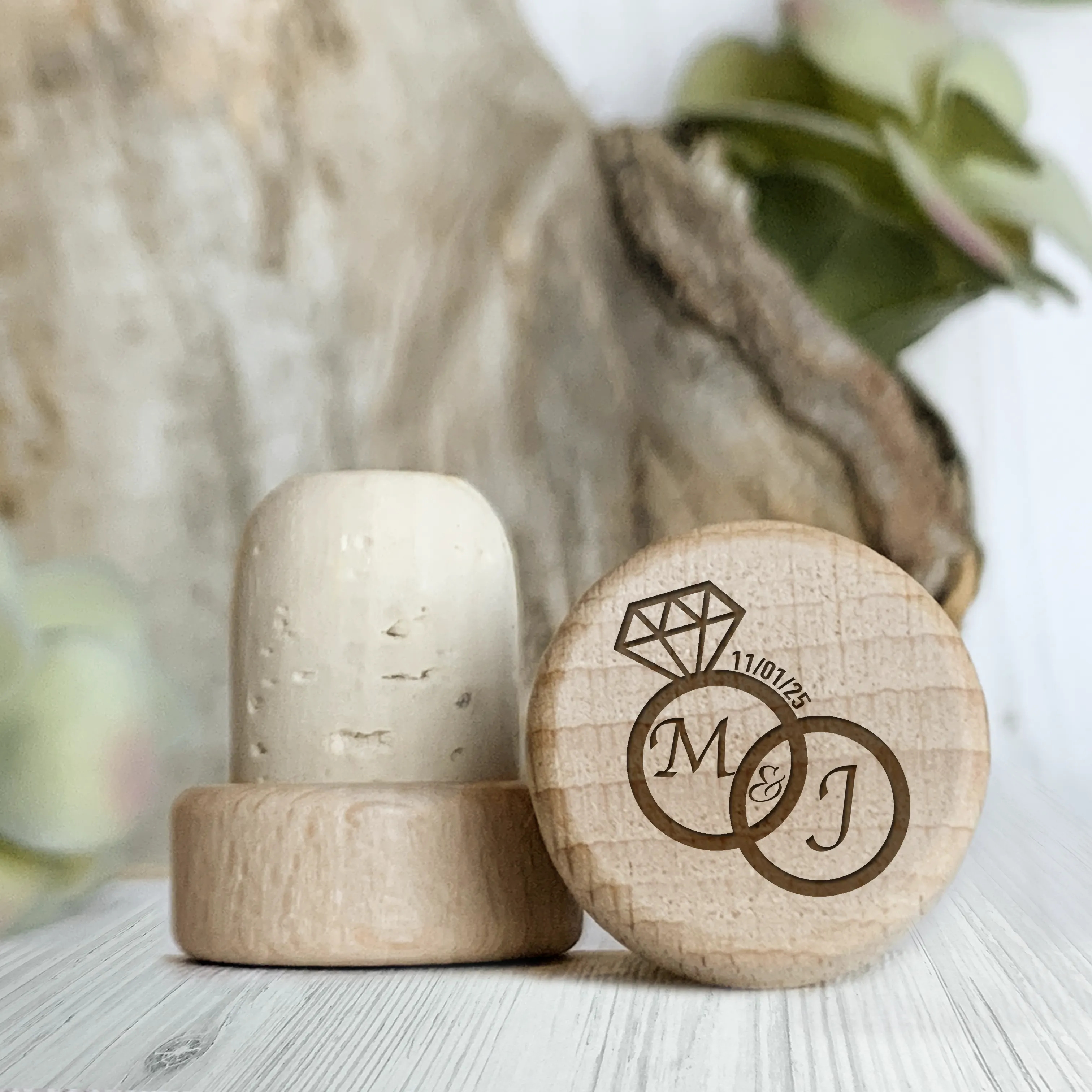 Personalized Diamond Ring Wine Stopper