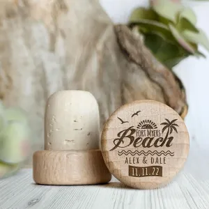 Personalized Wine Stopper Beach Wedding Favors