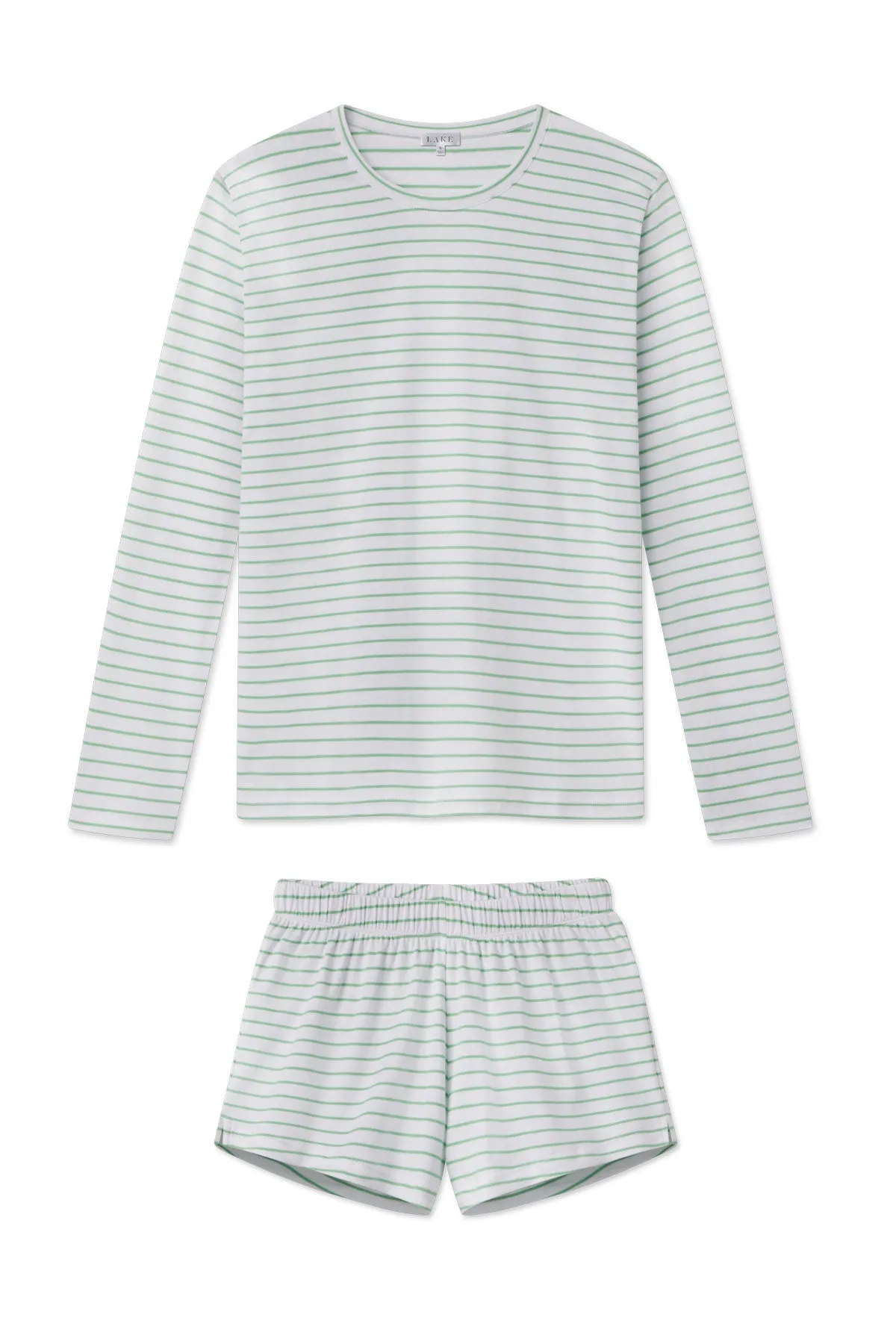 Pima Crew Long-Short Set in Clover Leaf Rowing Stripe