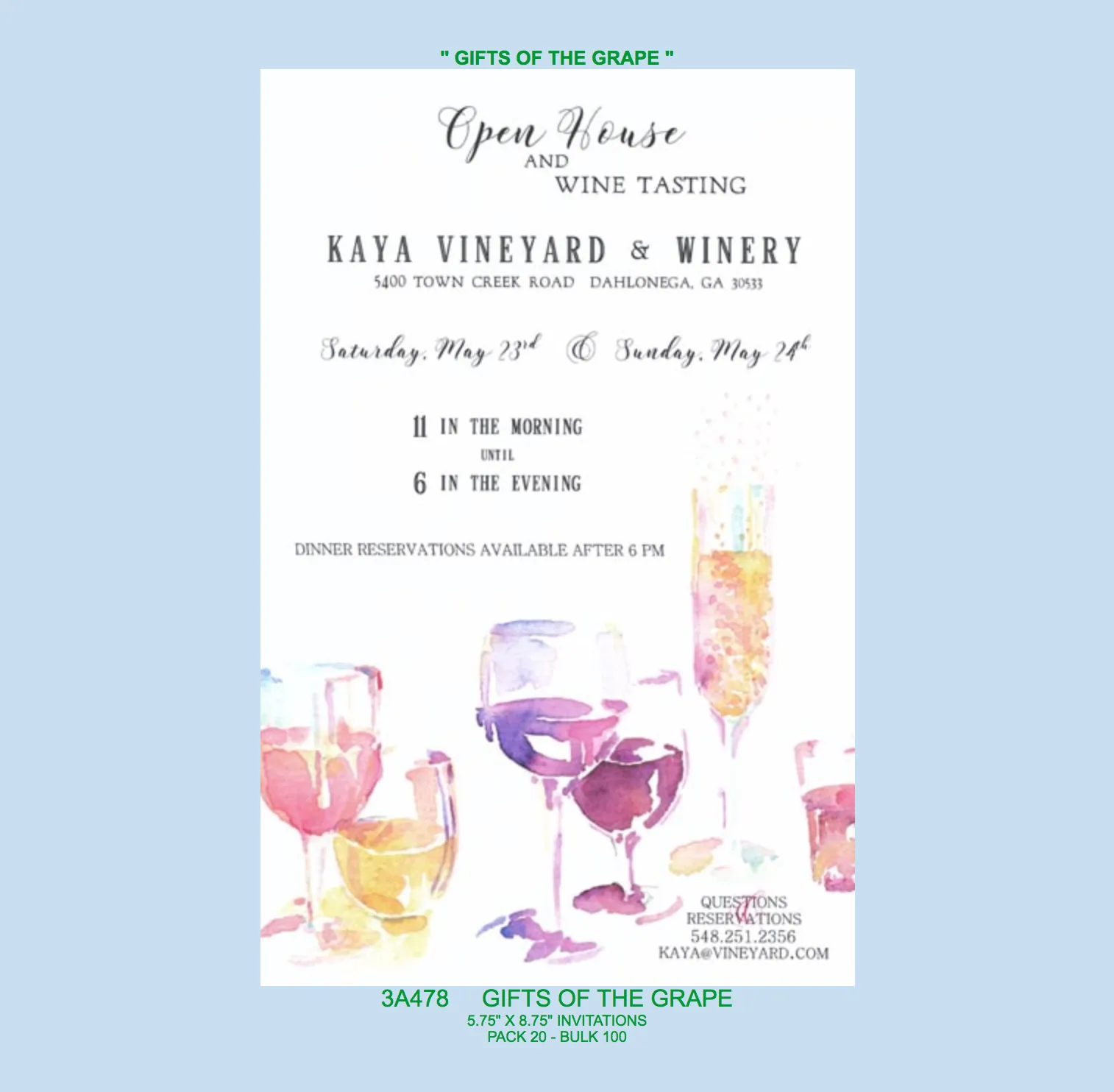 "Gifts of The Grape" Wine Party Invitation