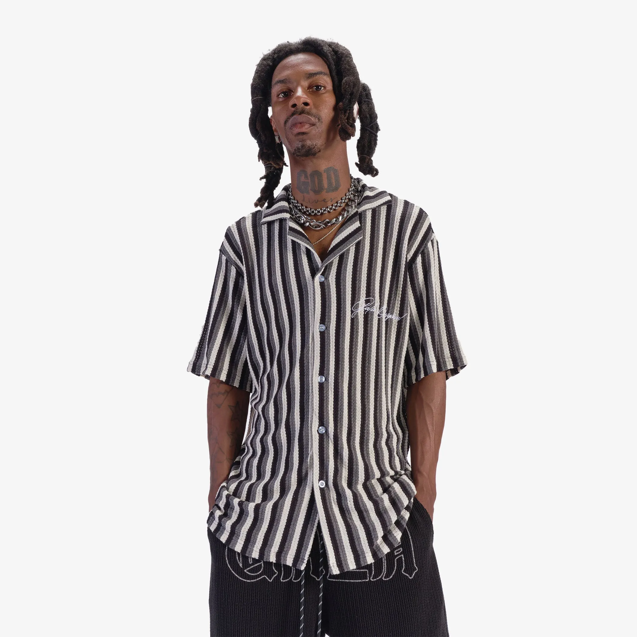"Sierra" Button-Up (black stripe)