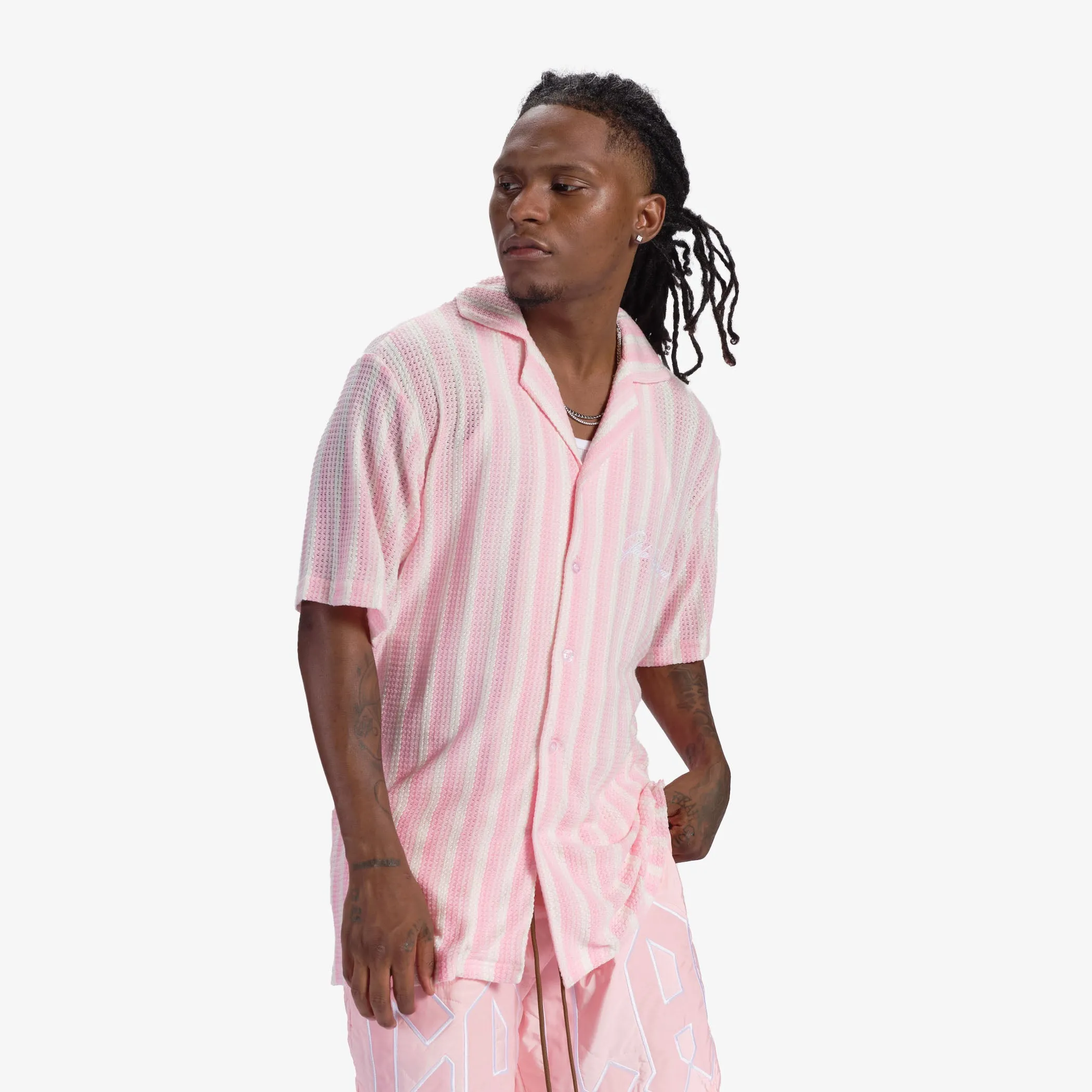 "Sierra" Button-Up (pink stripe)