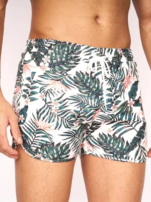 Rainforest Swim Shorts Off White Floral