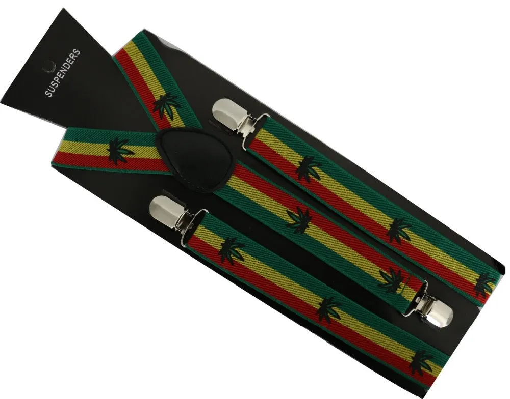 Rasta Hemp Leaf Suspenders