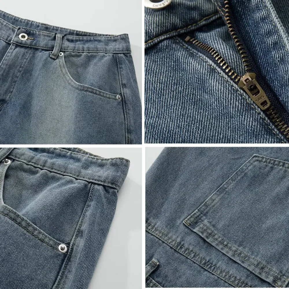 Retro Inverted  Denim Shorts