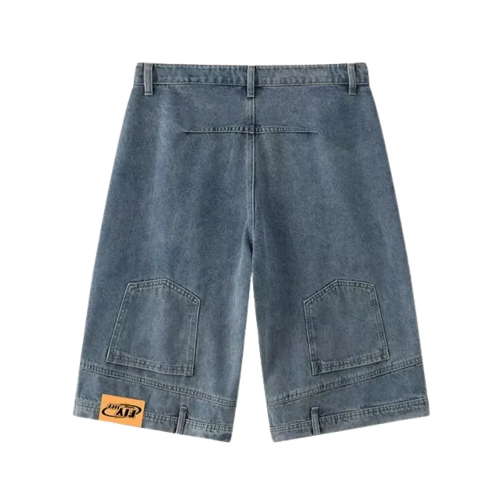 Retro Inverted  Denim Shorts