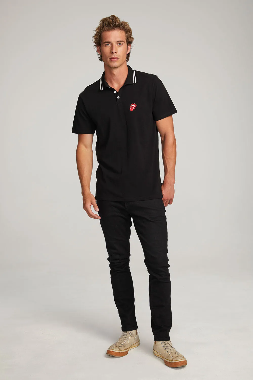 Rolling Stones Embroidered Logo Mens Polo Tee