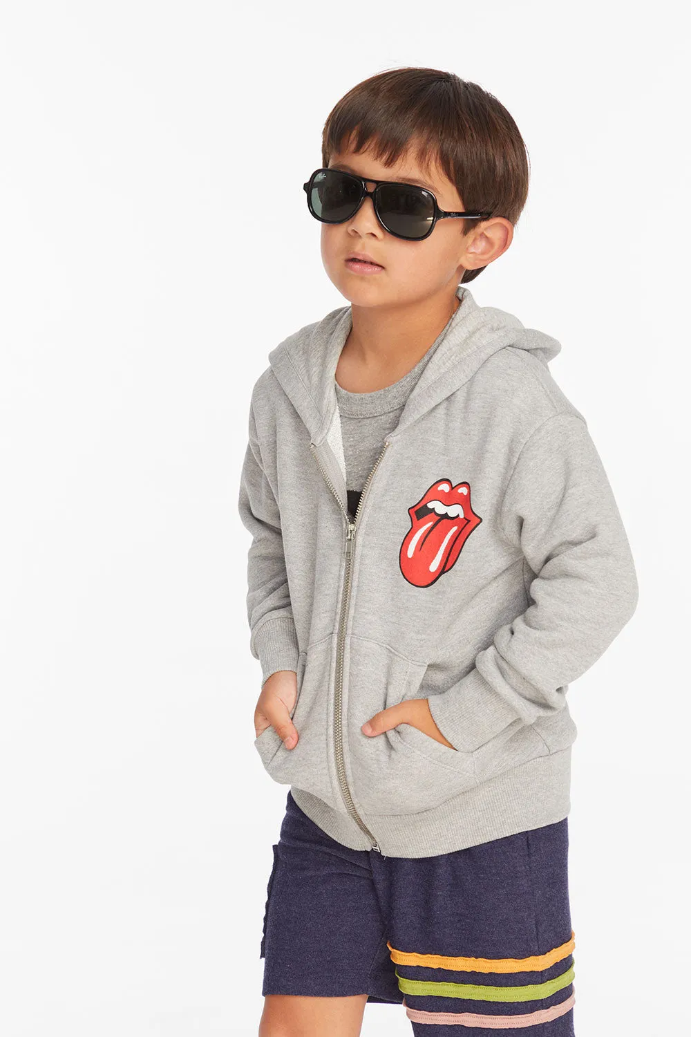 Rolling Stones Script Logo Boys Zip-up Hoodie