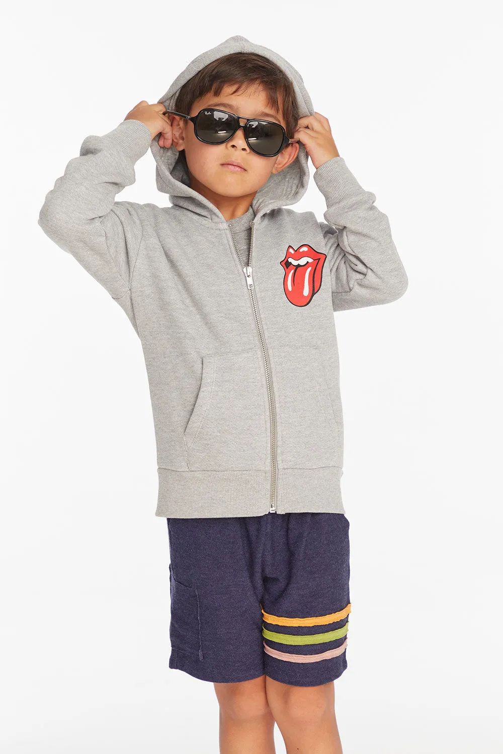 Rolling Stones Script Logo Boys Zip-up Hoodie