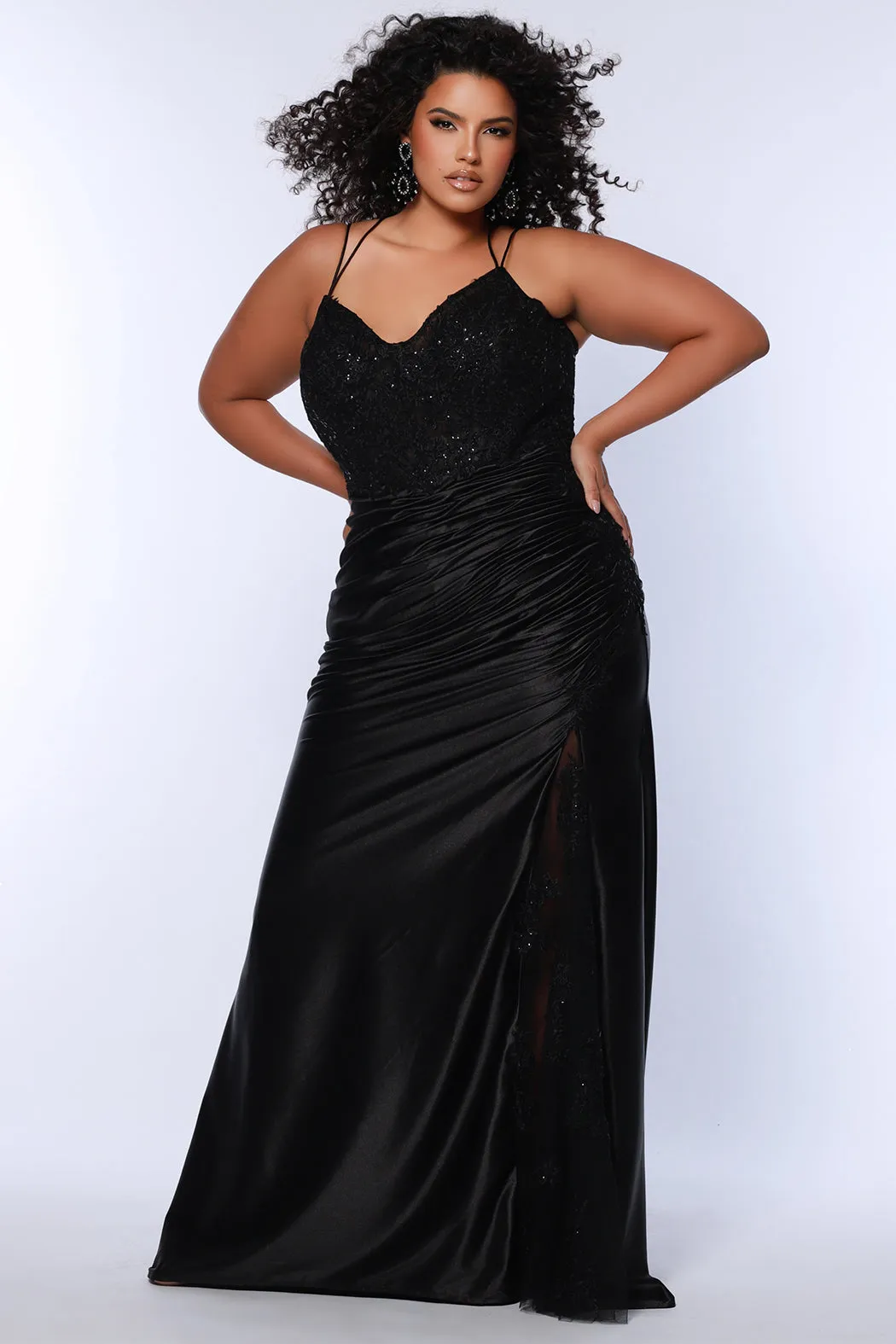 Sheer Attitude Fitted Lace Gala Gown