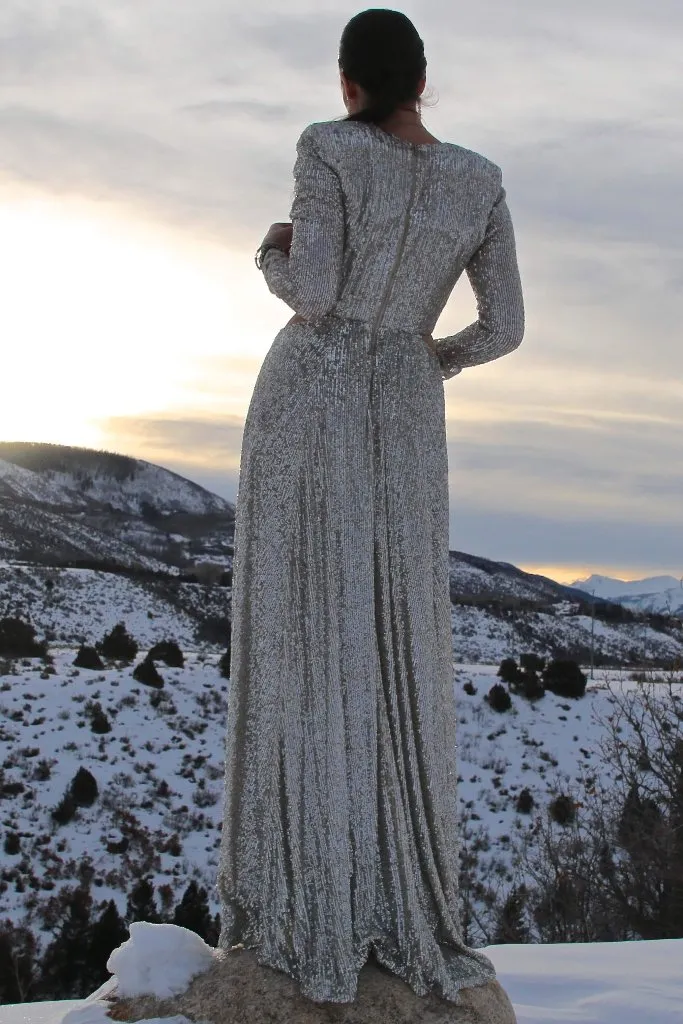 Silver Sequin Gown