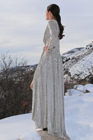 Silver Sequin Gown