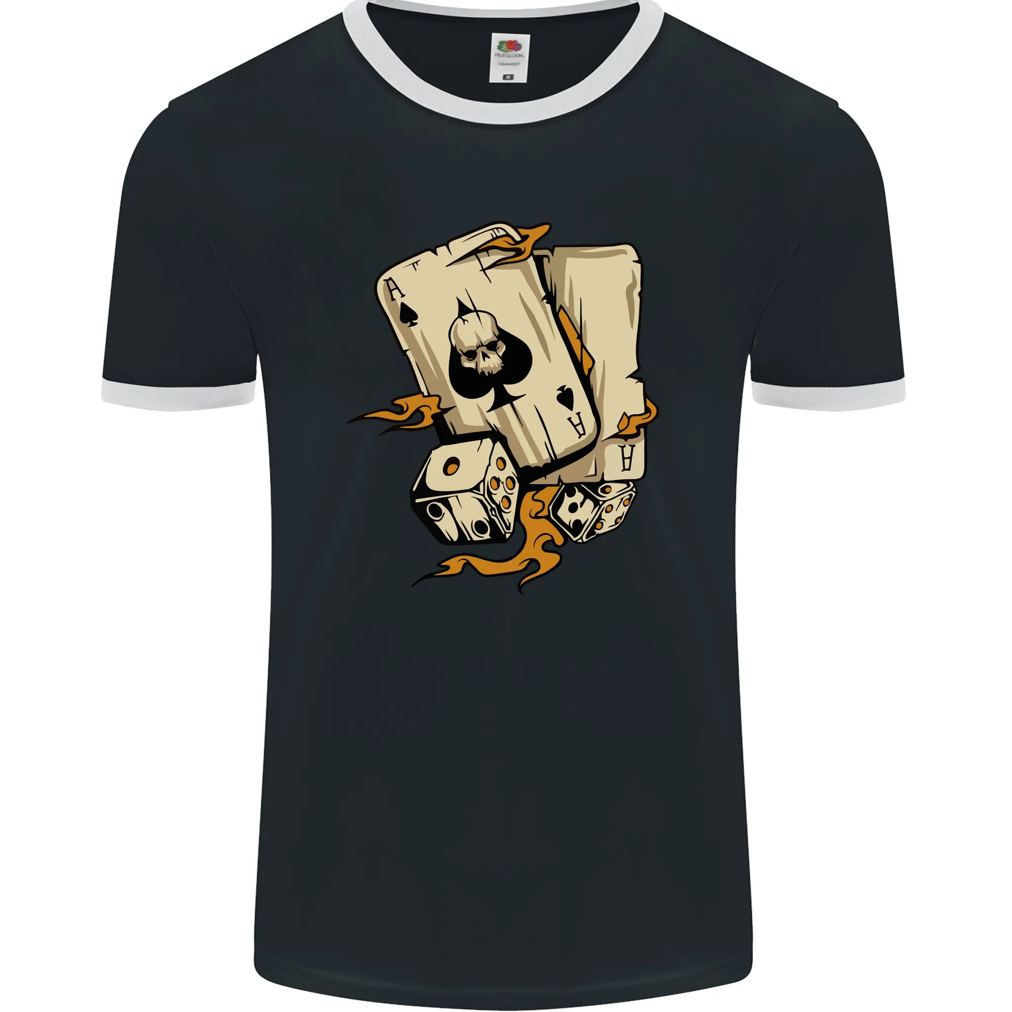 Skull Ace of Spades Heavy Metal Rock Music Mens Ringer T-Shirt FotL