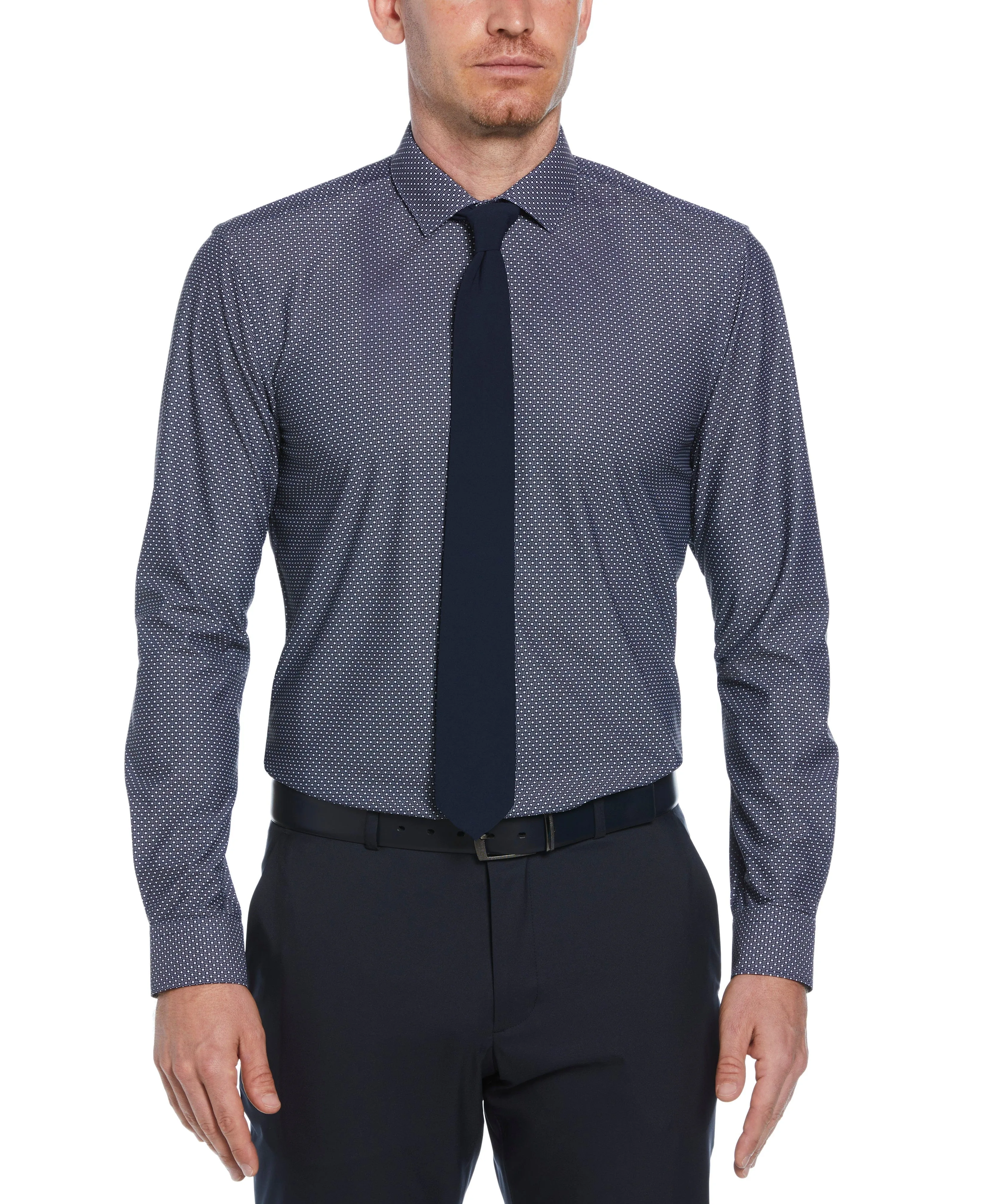 Slim Fit Knit Black and White Dot Shirt