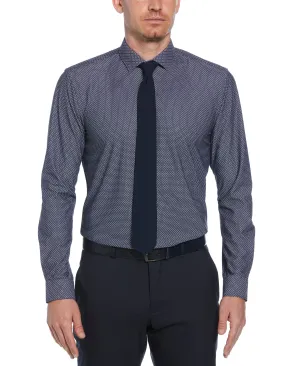 Slim Fit Knit Black and White Dot Shirt