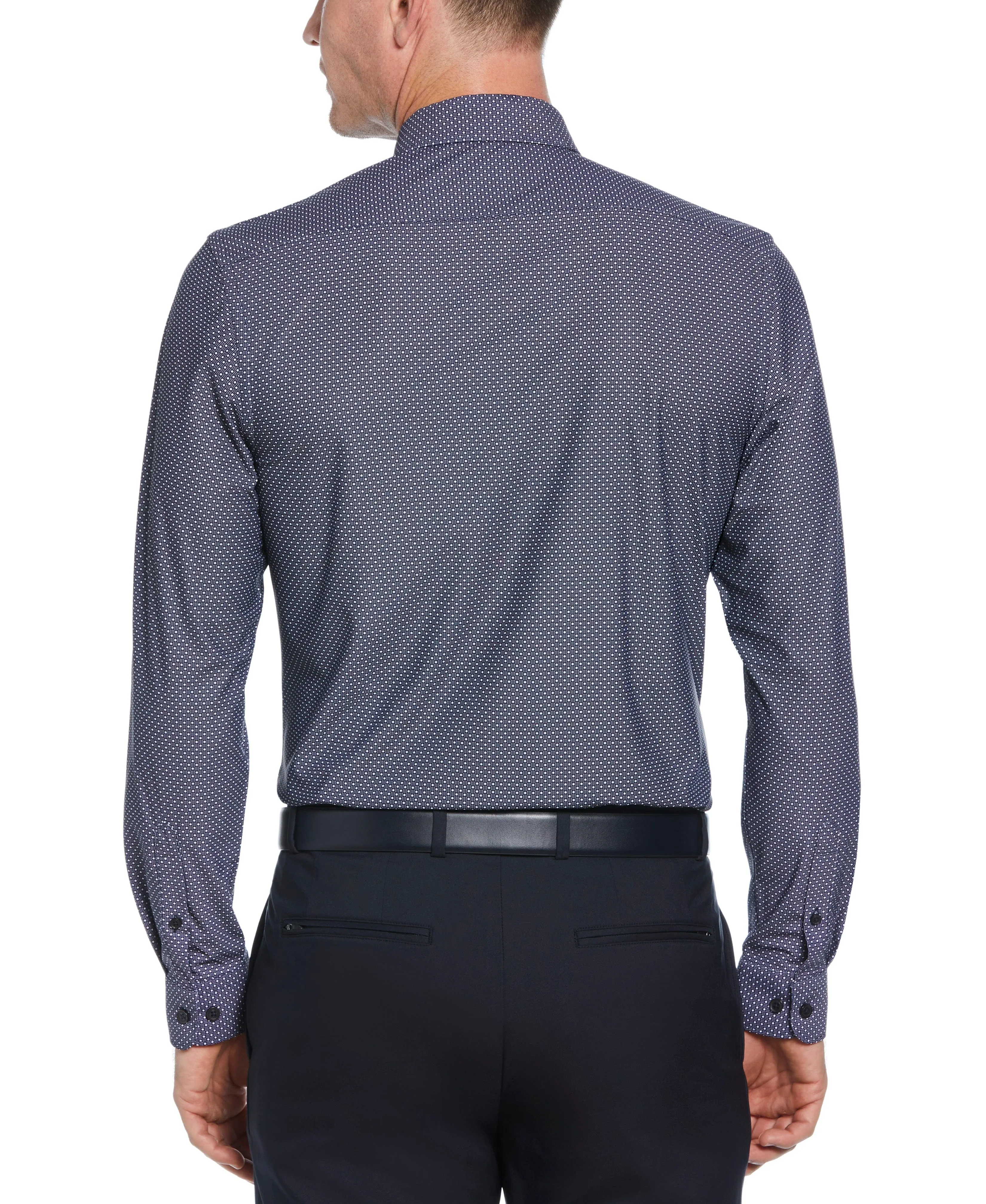Slim Fit Knit Black and White Dot Shirt