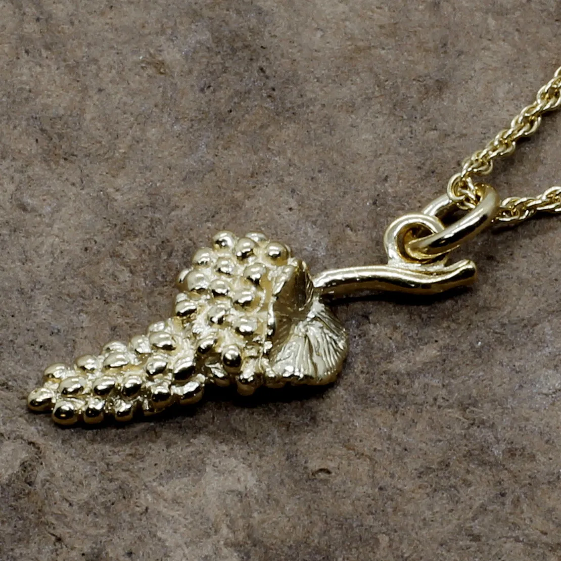 Small Gold Vermeil Grape Cluster Necklace Grape Lover Gift For Her