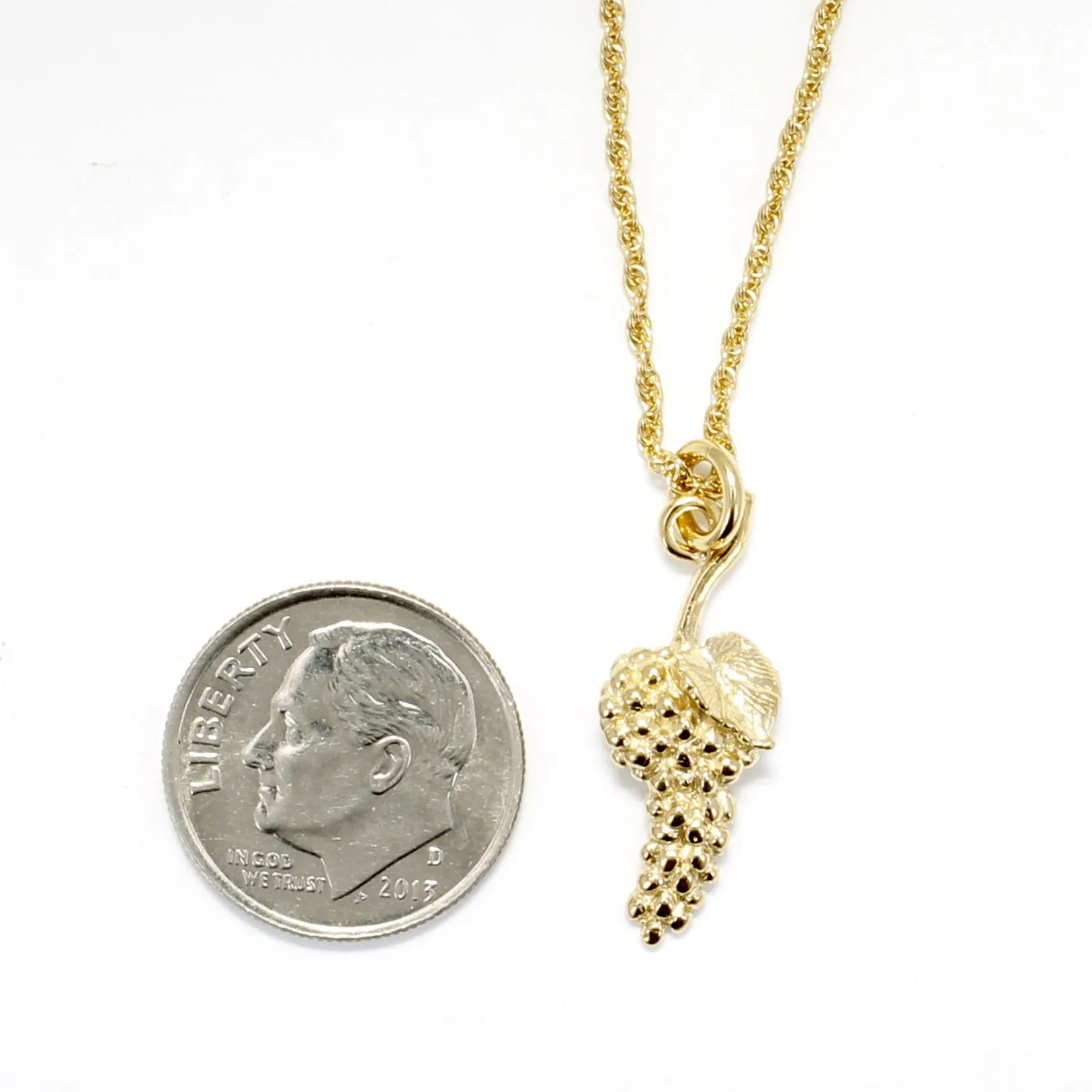 Small Gold Vermeil Grape Cluster Necklace Grape Lover Gift For Her
