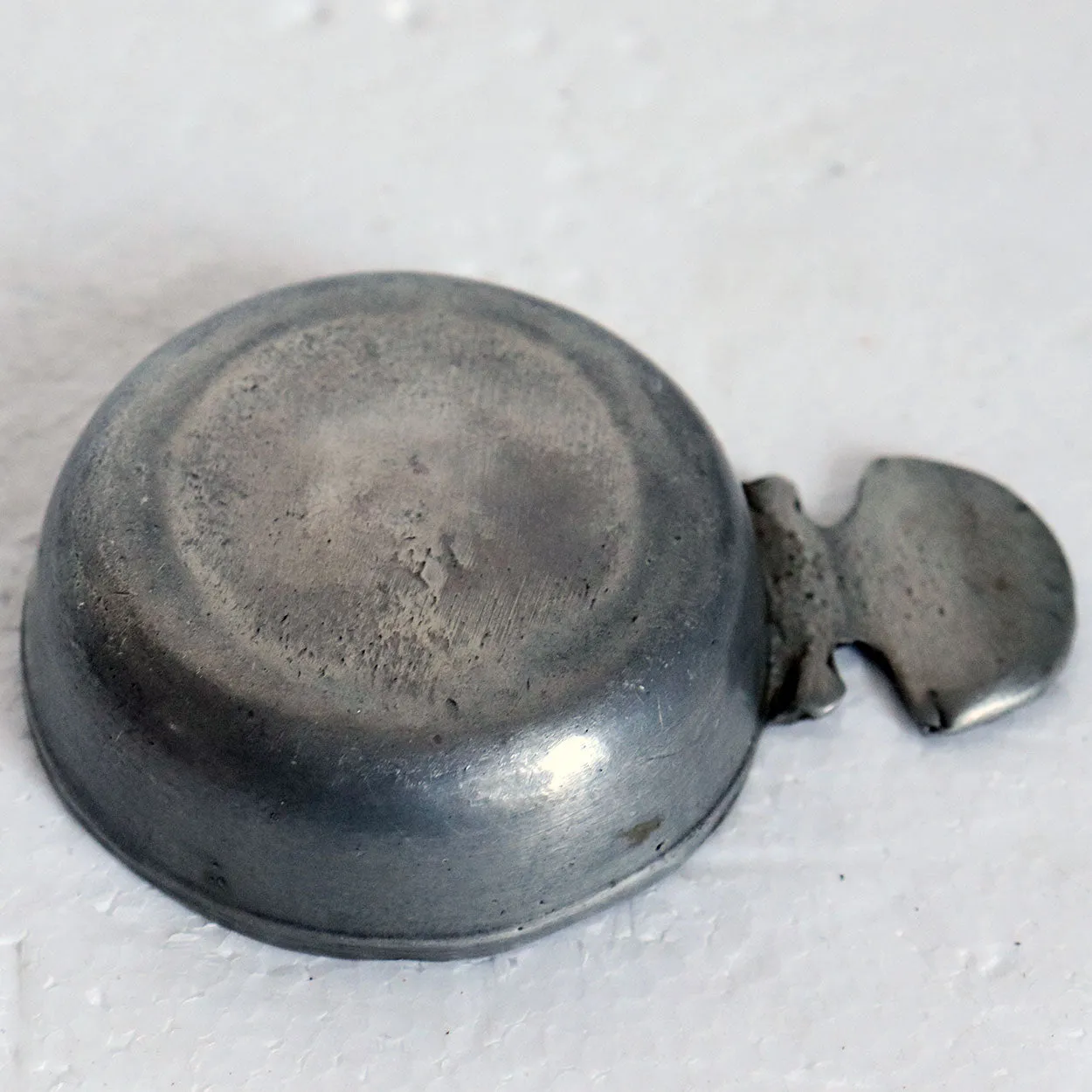 Small Vintage French Pewter Armorial Wine Tasting Bowl (Tastevin)