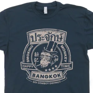 Smoking Monkey Bar T Shirt The Hangover Movie Shirt Bangkok Thailand Pub Tee Shirt