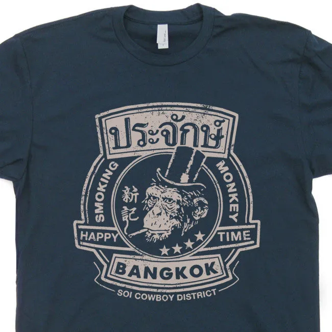 Smoking Monkey Bar T Shirt The Hangover Movie Shirt Bangkok Thailand Pub Tee Shirt
