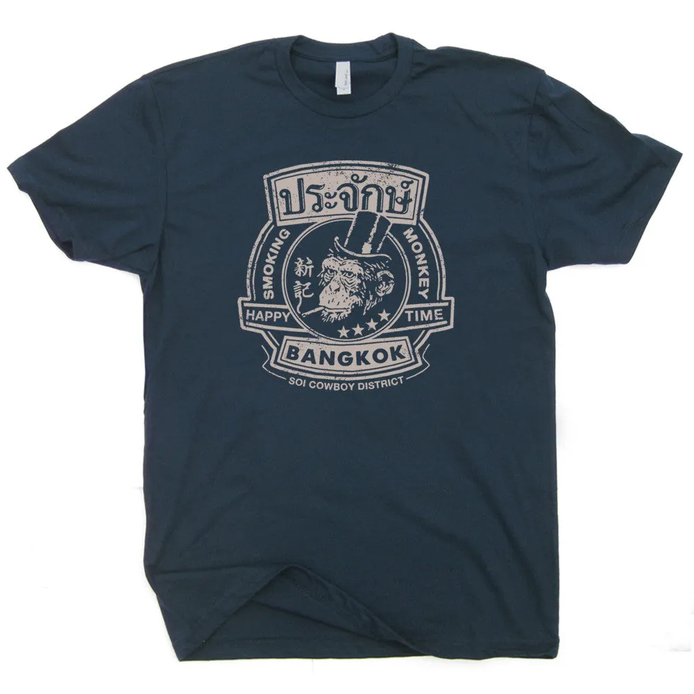 Smoking Monkey Bar T Shirt The Hangover Movie Shirt Bangkok Thailand Pub Tee Shirt