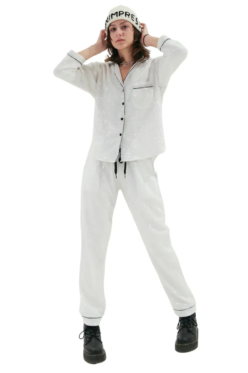 So Full Of Chic Sequin Pajama Shirt