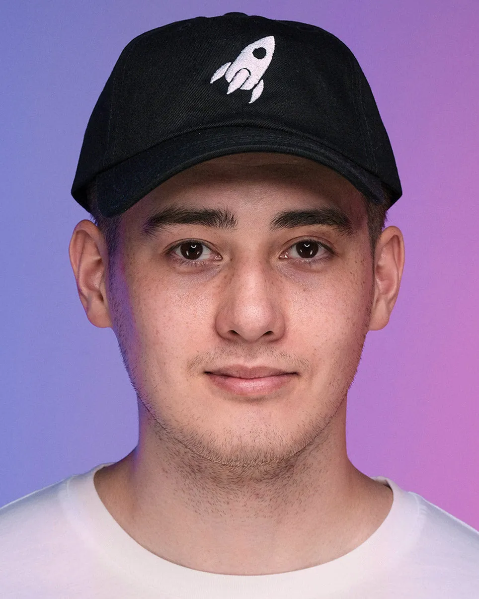 Space Yacht Black & White Dad Hat