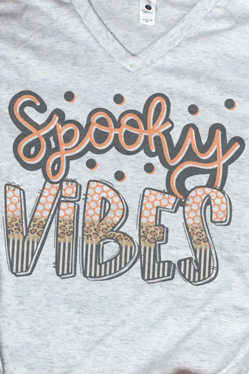 Spooky Vibes Tri-Blend V Neck Tee