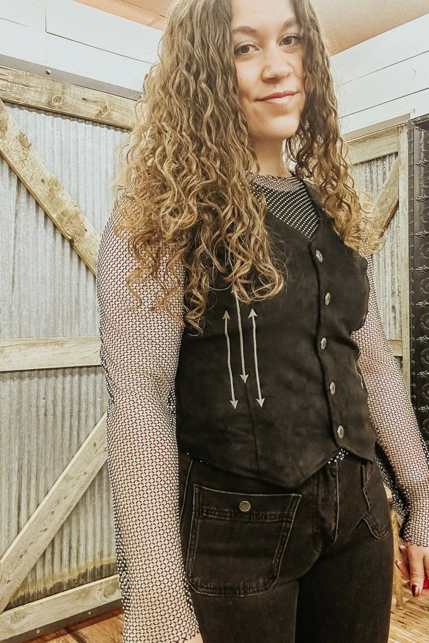Studded Microsuede Vest