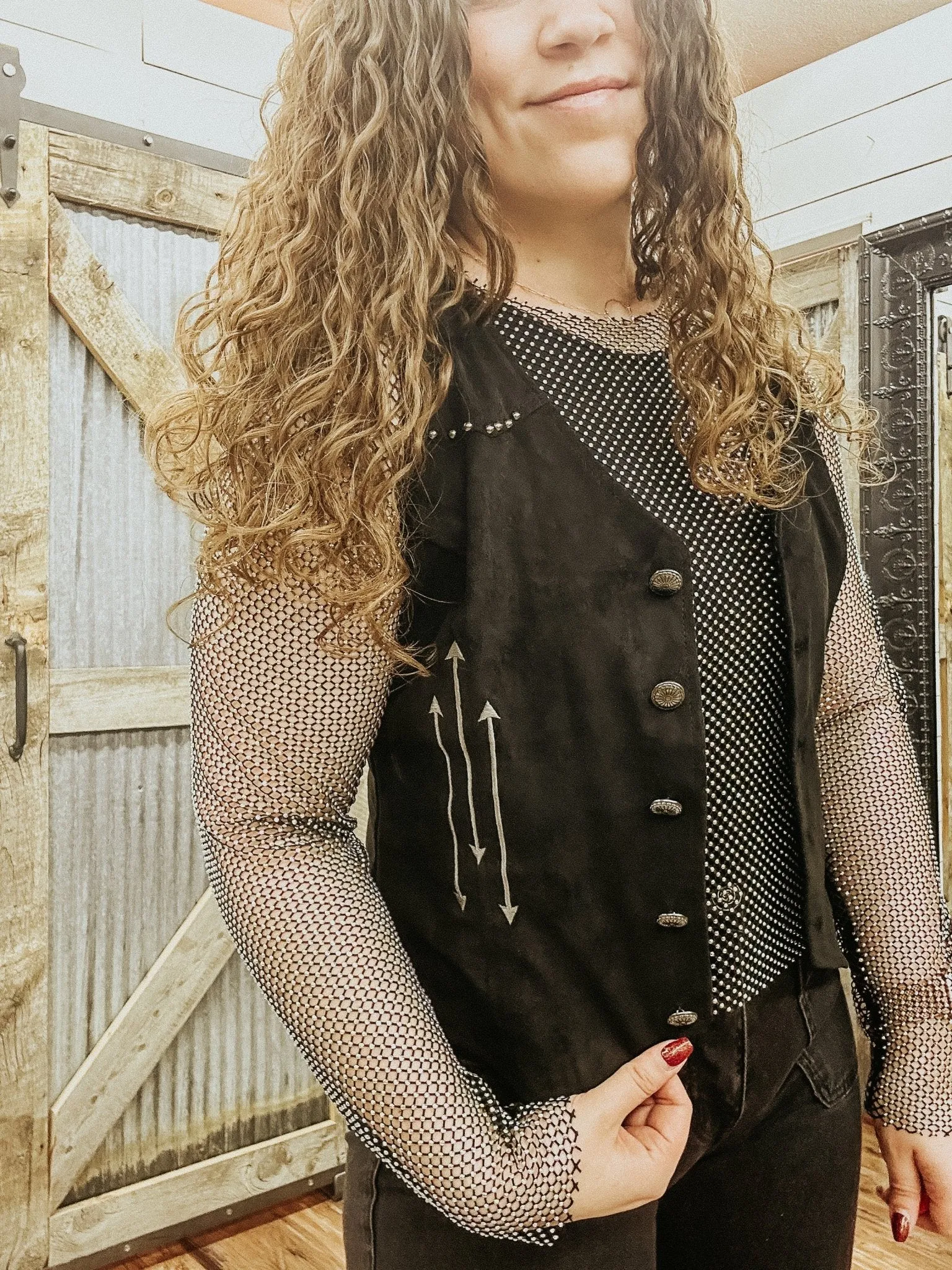 Studded Microsuede Vest