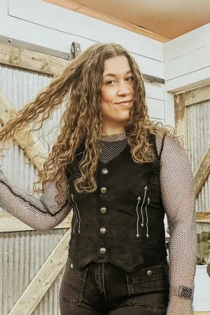 Studded Microsuede Vest