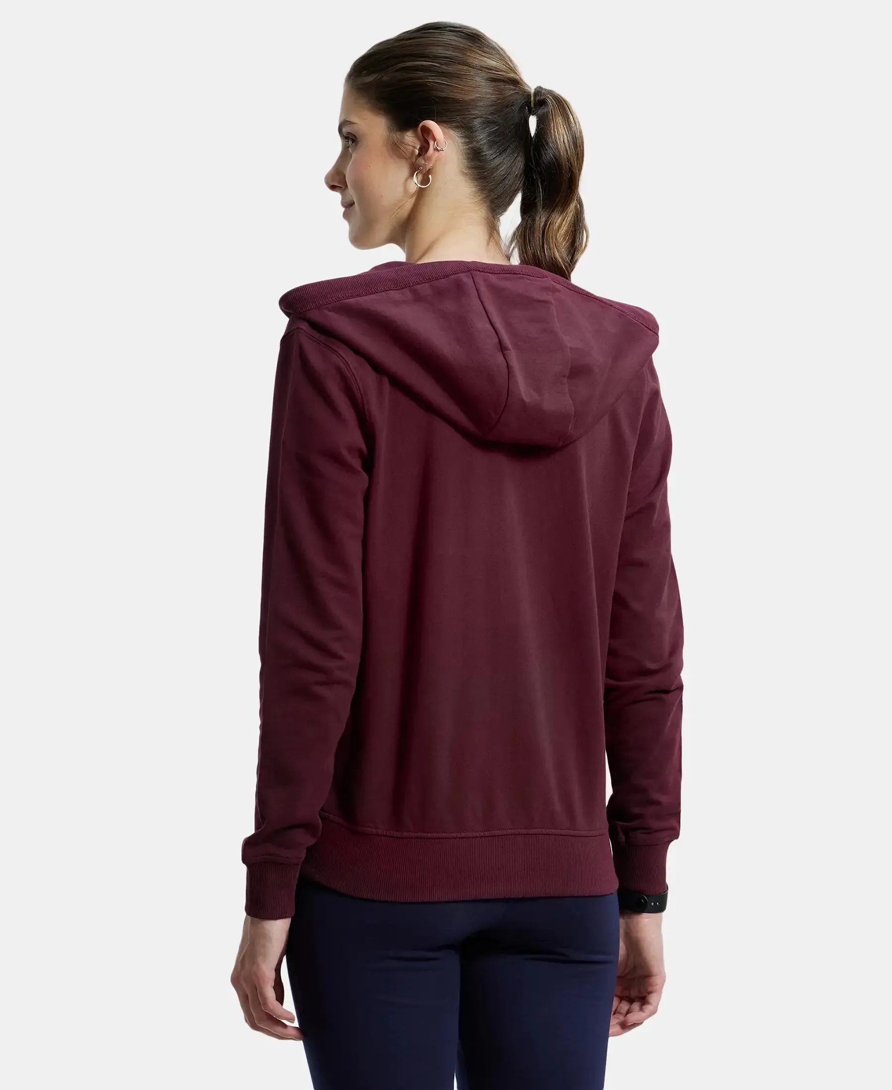 Super Combed Cotton French Terry Fabric Hoodie Jacket with Side Pockets - Wine Tasting