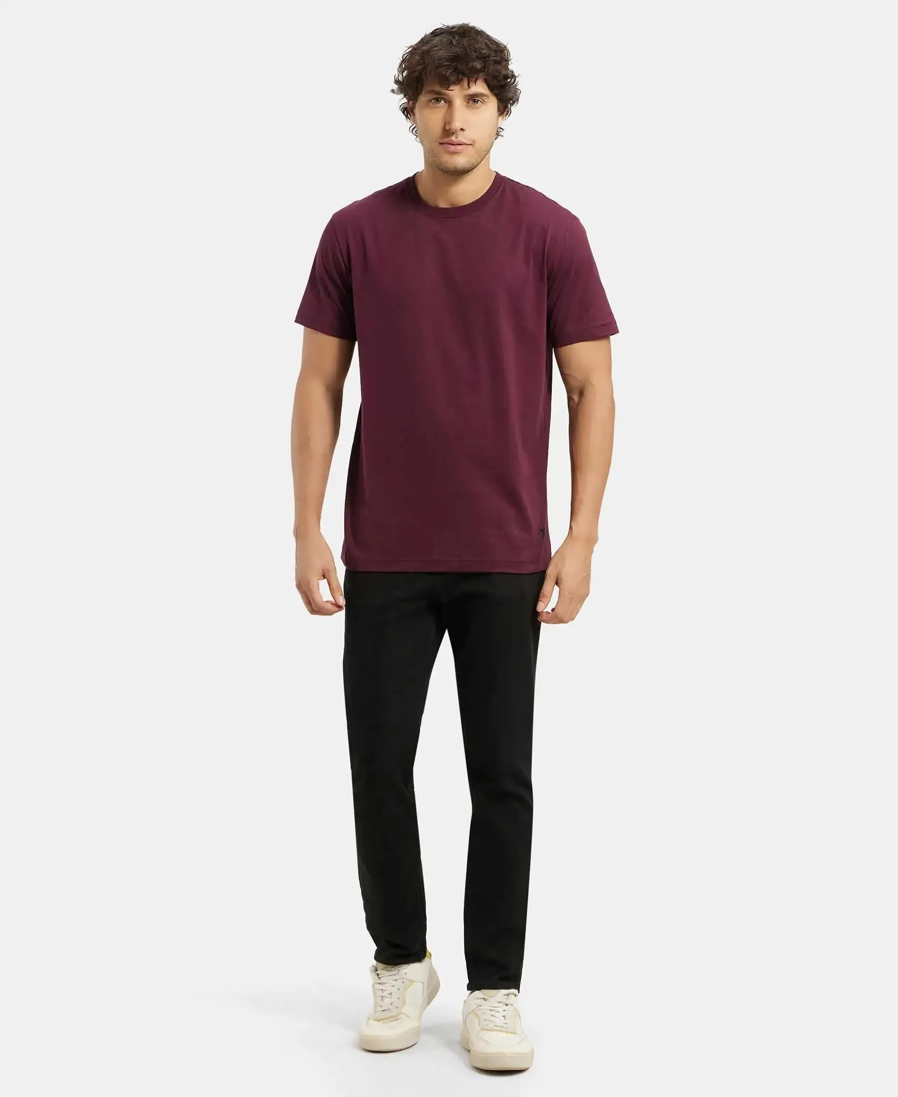 Super Combed Cotton Rich Round Neck Half Sleeve T-Shirt - Wine Tasting