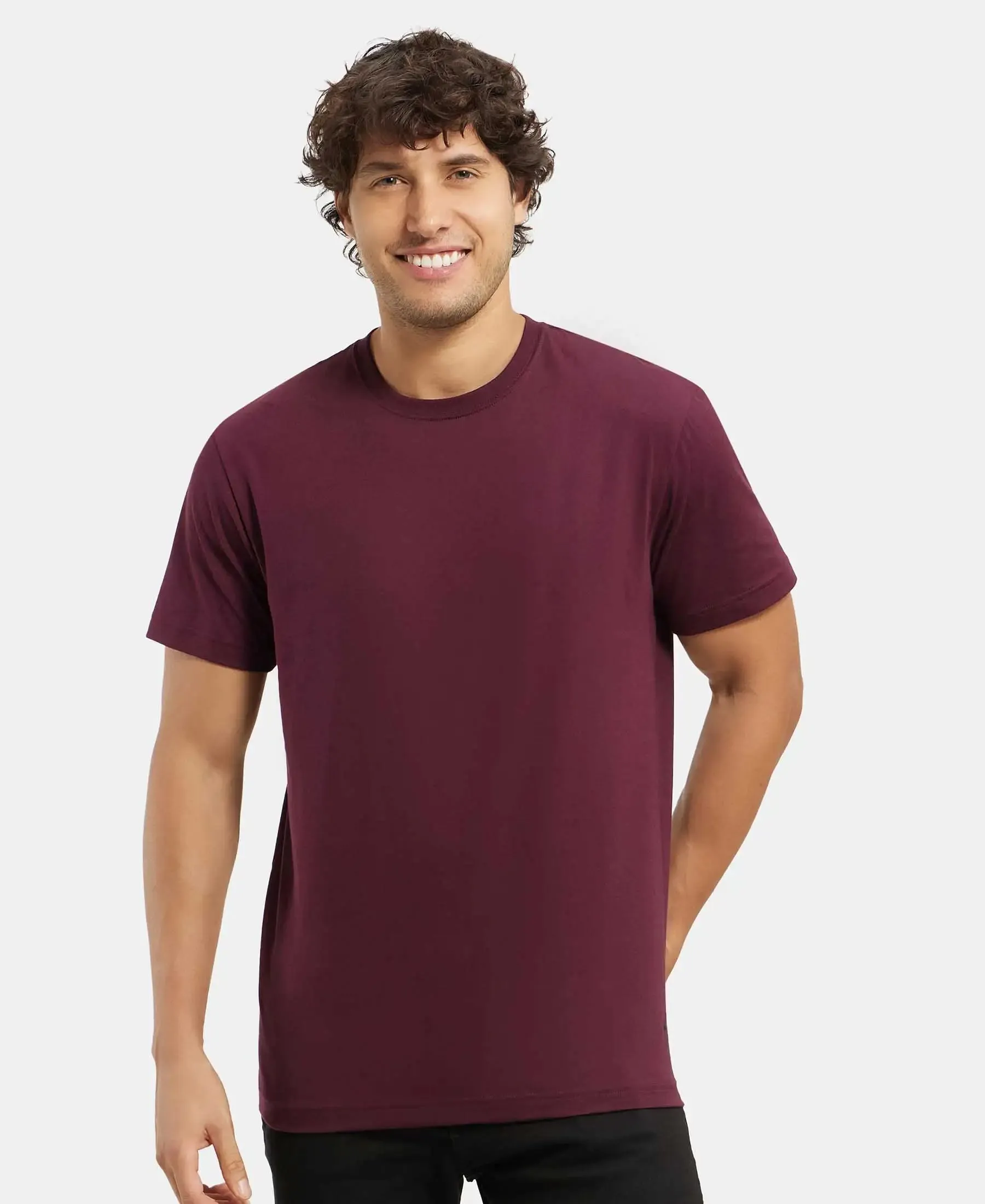 Super Combed Cotton Rich Round Neck Half Sleeve T-Shirt - Wine Tasting