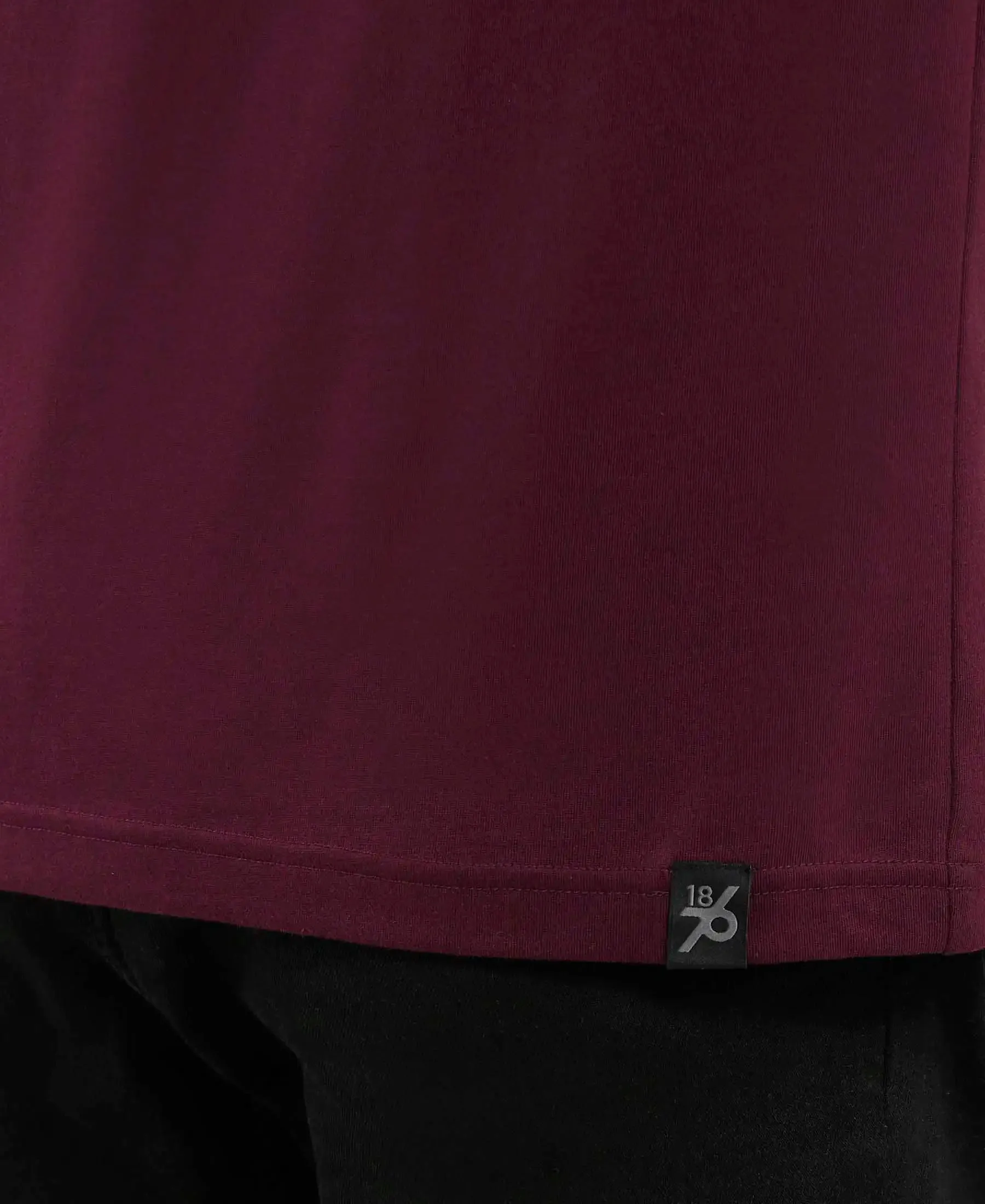 Super Combed Cotton Rich Solid Round Neck Full Sleeve T-Shirt - Wine Tasting