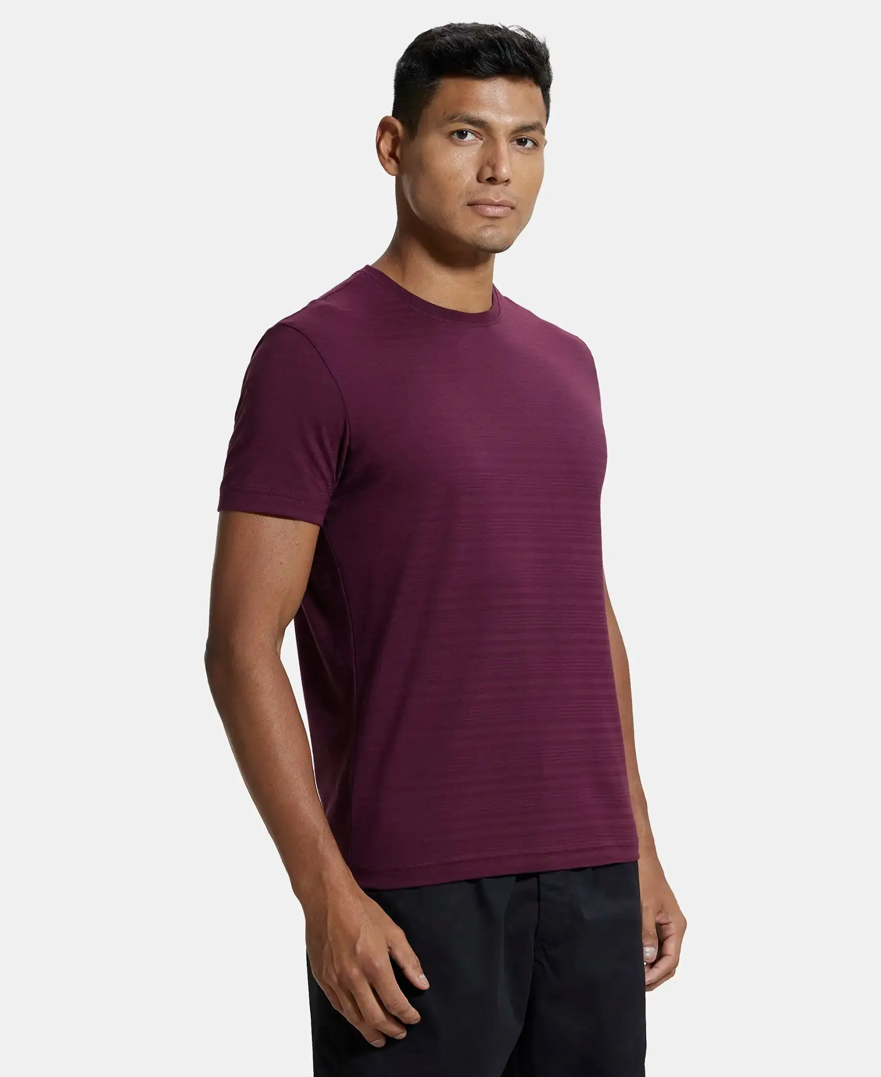 Super Combed Supima Cotton Round Neck Half Sleeve T-Shirt - Wine Tasting