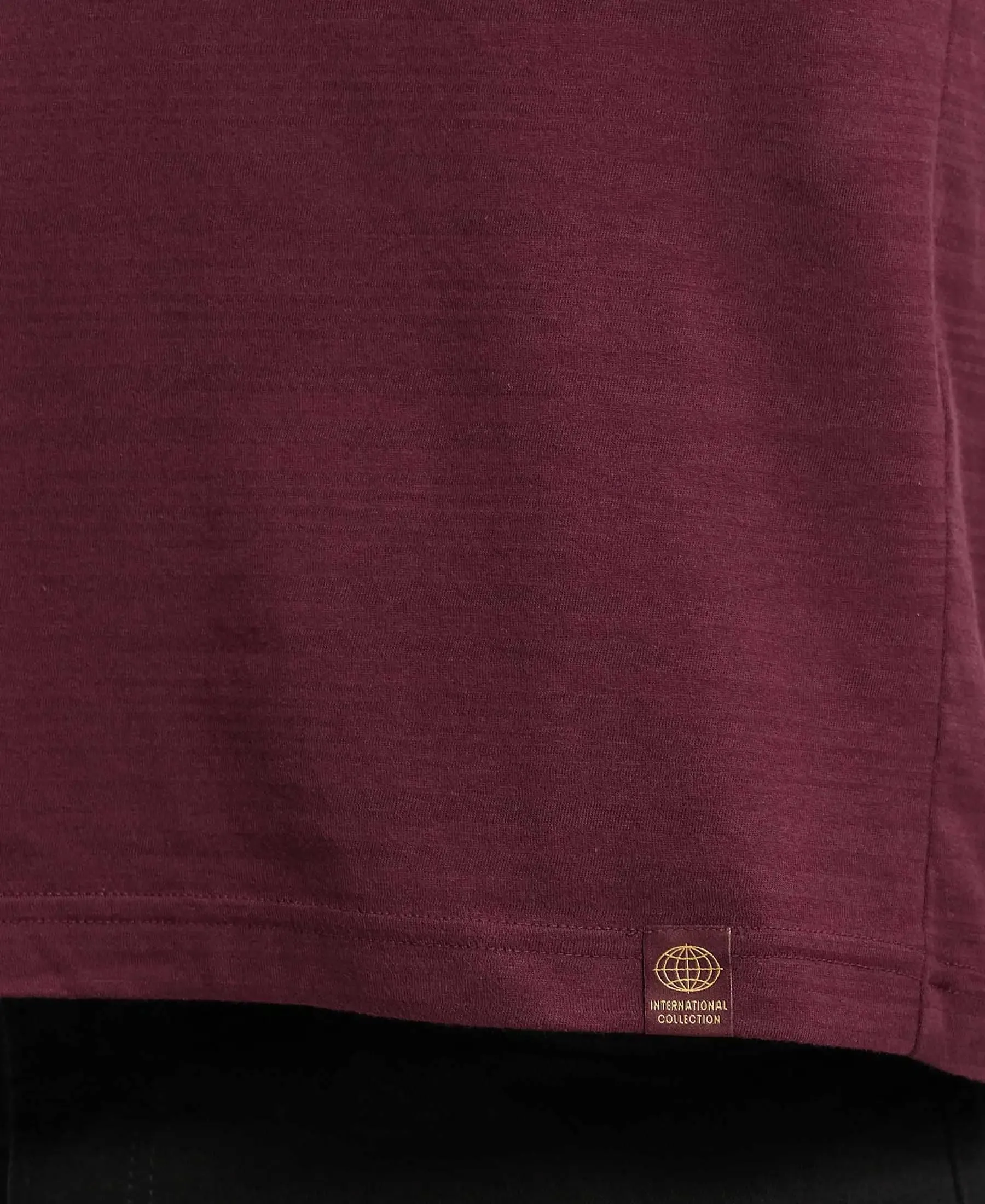 Super Combed Supima Cotton Solid Round Neck Full Sleeve T-Shirt - Wine Tasting